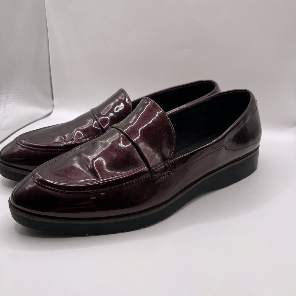 Kelly & Katie Loafers Women's US 8.5 Burgundy Leather Slip On Shoes Academia - Picture 2 of 9